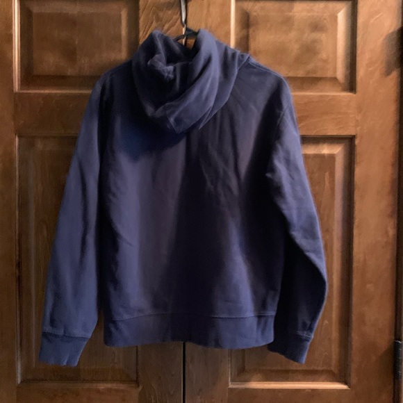 North Face Navy Blue Hooded Sweatshirt - Size Men's Medium - Picture 2 of 2